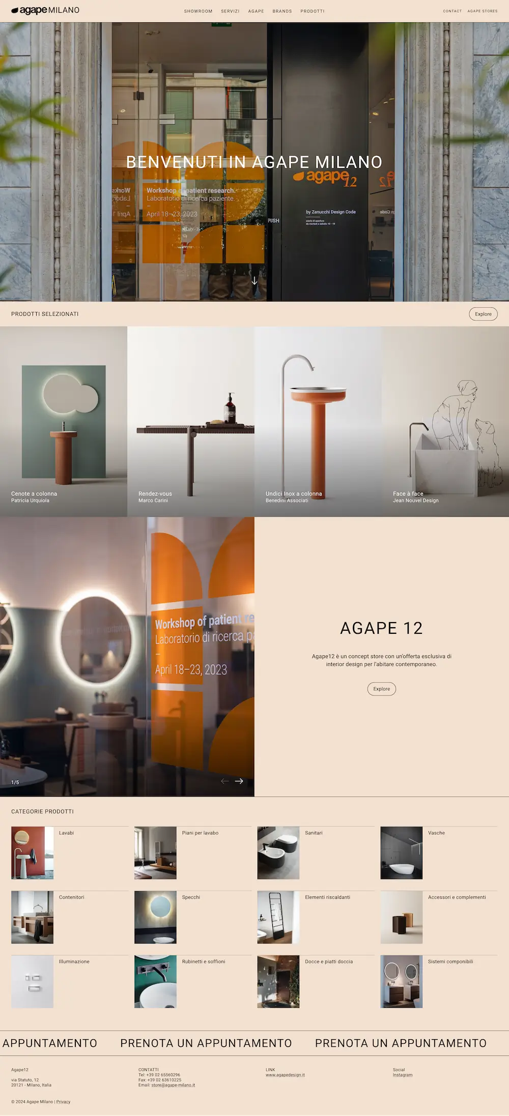 agape-milano.it website screenshot.